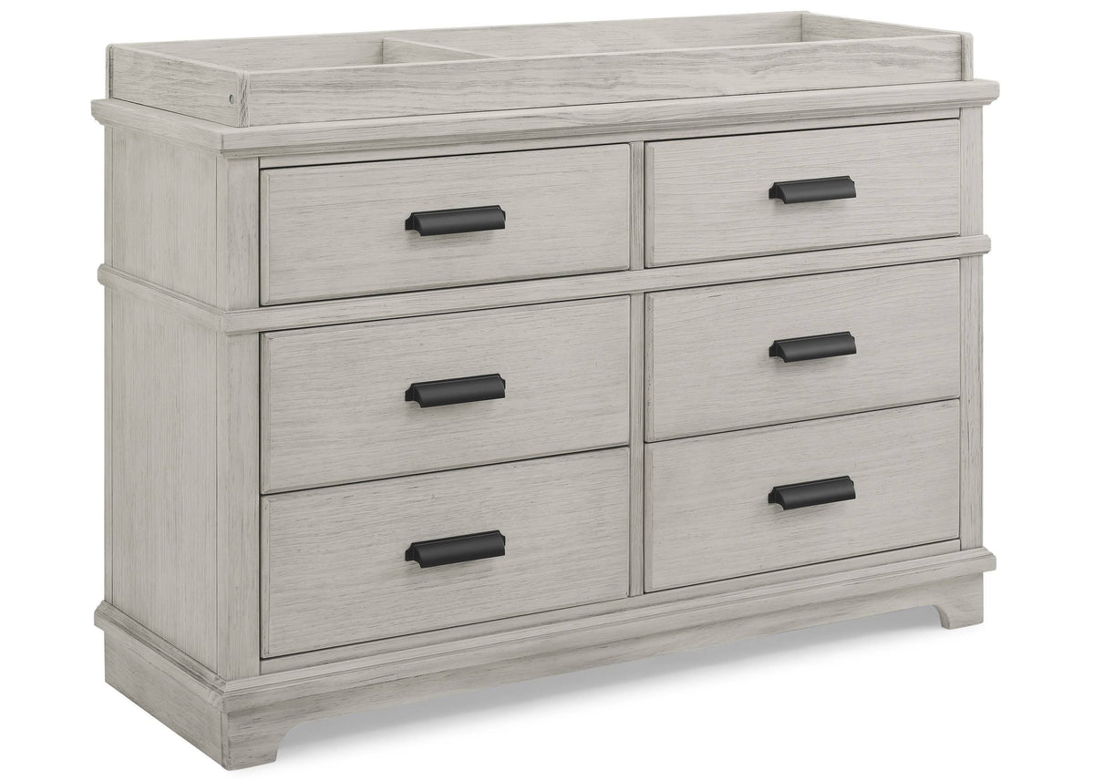 6 Drawer Dresser with Changing Top Rustic Grey D484349