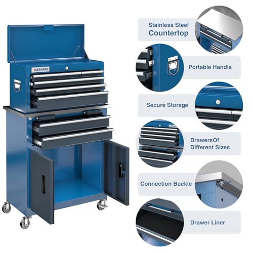 8 Drawer Rolling Tool Chest with Wheels N907