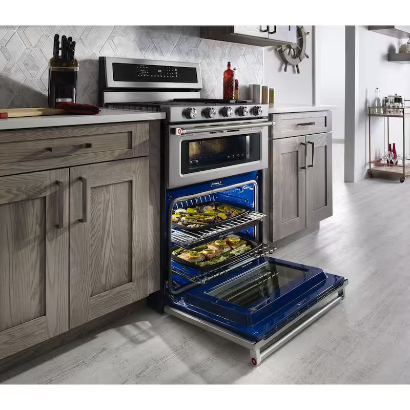 6.7 cu. ft. Double Oven Dual Fuel Gas Range with Convection Oven Stainless Steel P3160