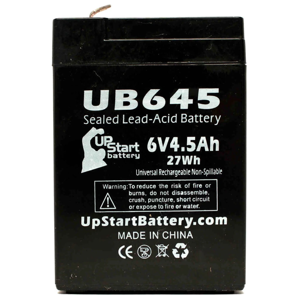 2x Pack 6V 4.5Ah Sealed Lead Acid Battery with F1 to F2 Terminal Adapters B79727