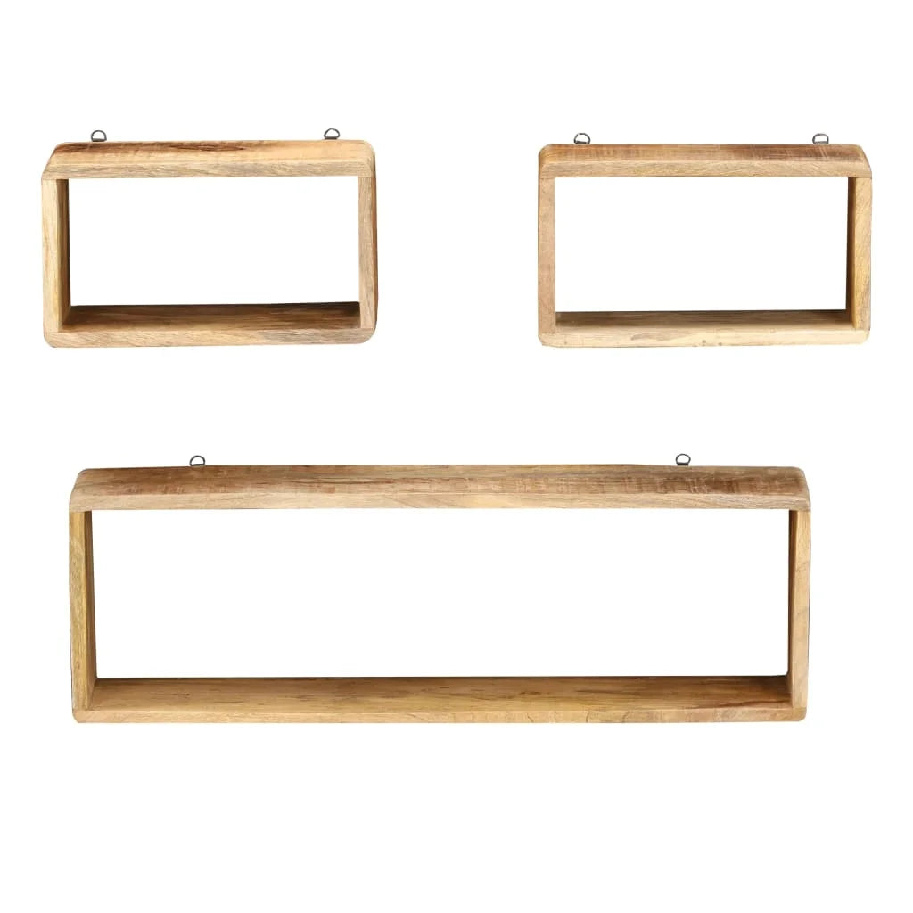 Solid Wood Mango Wall Cube Shelf Set E292