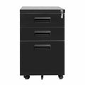 3-Drawer Mobile Metal File Cabinet with Keys P9660