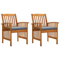 Garden Dining Chairs 2 pcs with Cushions Acacia Wood K825849