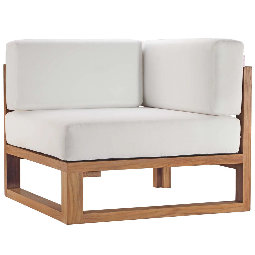 Natural White Teak Wood Corner Chair W73798