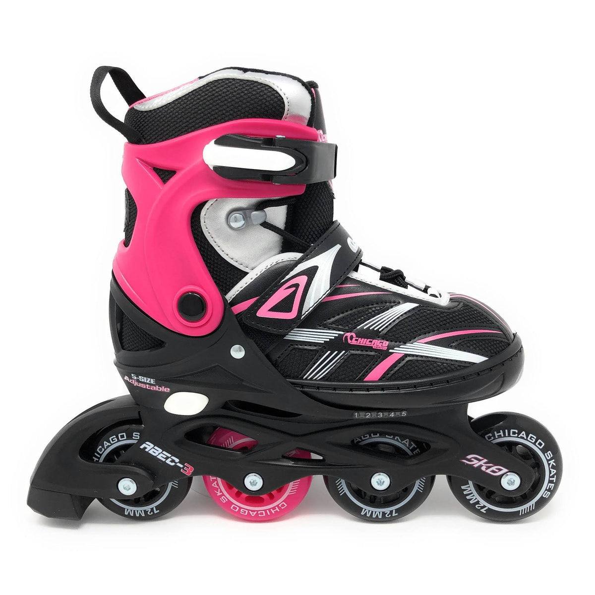 Adjustable Kids' Inline Skates Black/Pink G66385