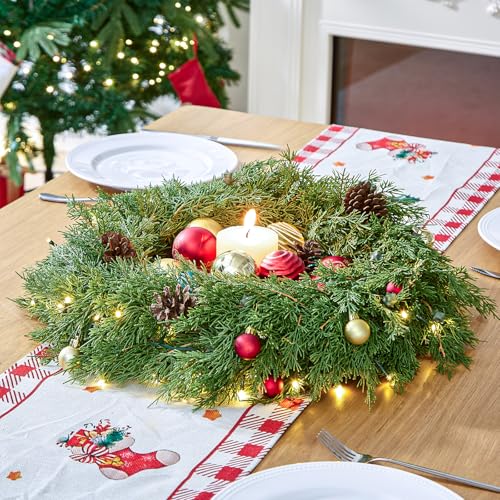 22 Inch Artificial Cedar Wreath J831