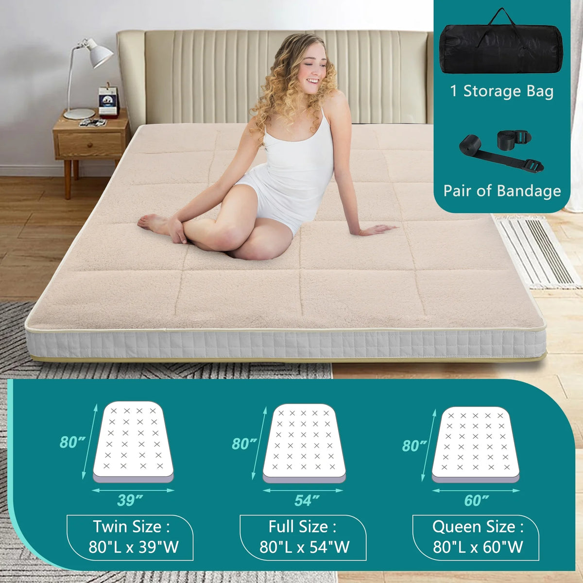 Japanese Floor Mattress Futon Mattress Grey Full P5579