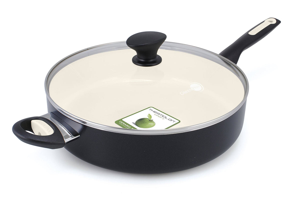 5qt Ceramic Non-Stick Covered Skillet with Helper Handle U29665