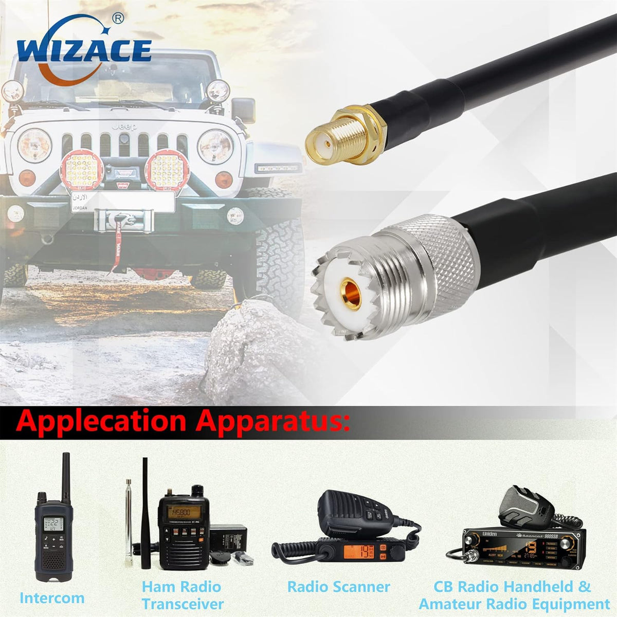 36 ft SMA Female to SO239 Extension Cable, Pure Copper Low-Loss Coaxial Cables 50 Ohm Pack of 2 O214