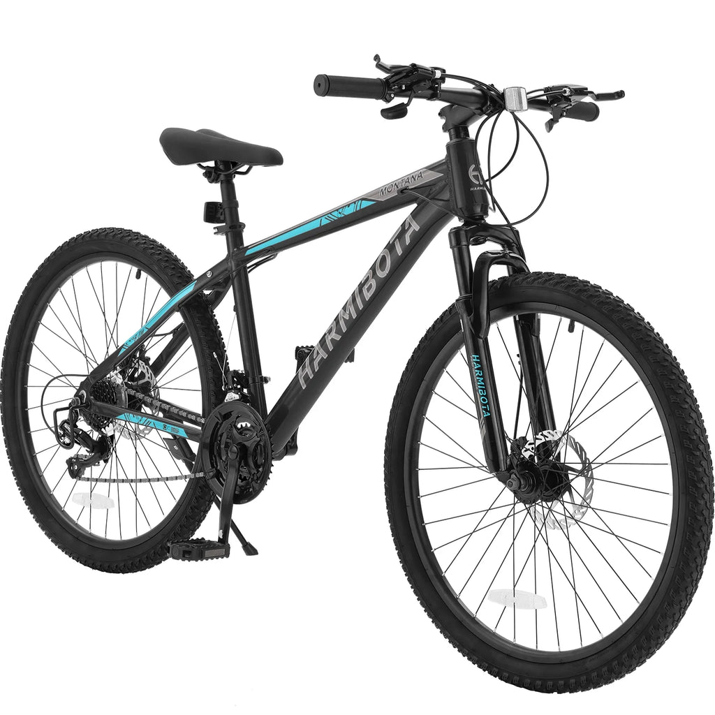 26 Aluminum Mountain Bike with Disc Brakes & Suspension, Black R7061