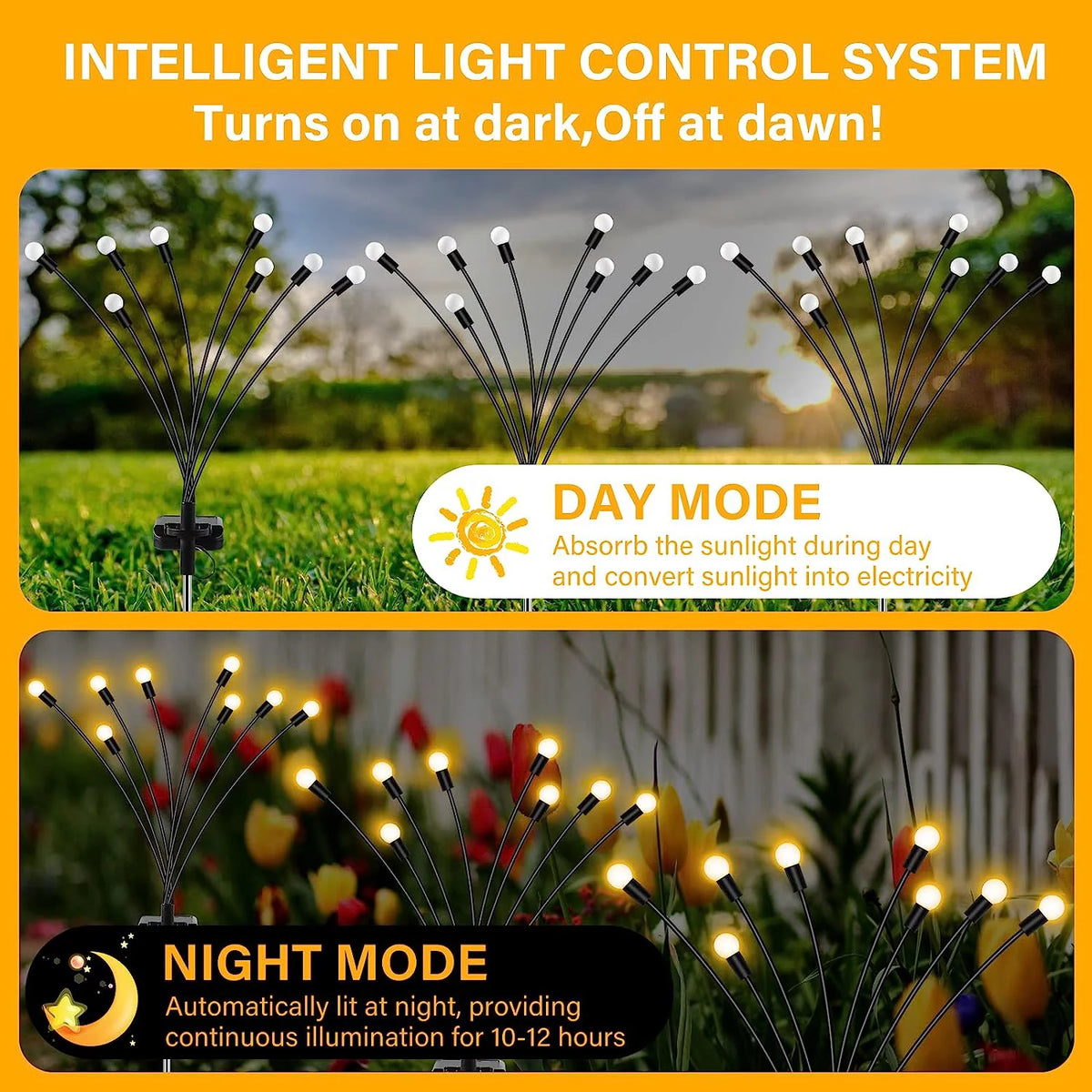 4 Pack 8 LED Solar Powered Waterproof Decorative Garden Lights U456284