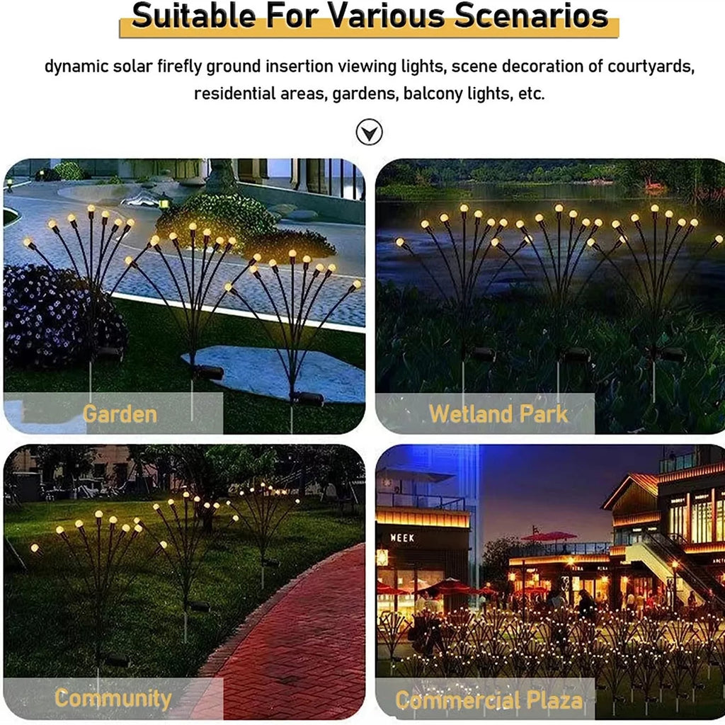 4 Pack 8 LED Solar Powered Waterproof Decorative Garden Lights U456284