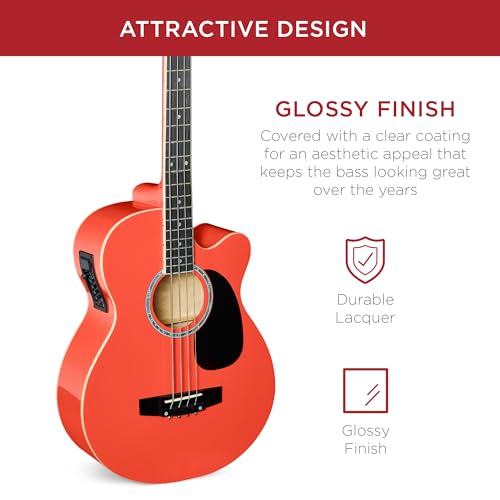 Full Size 4 String Black Acoustic Electric Bass Guitar Z468418