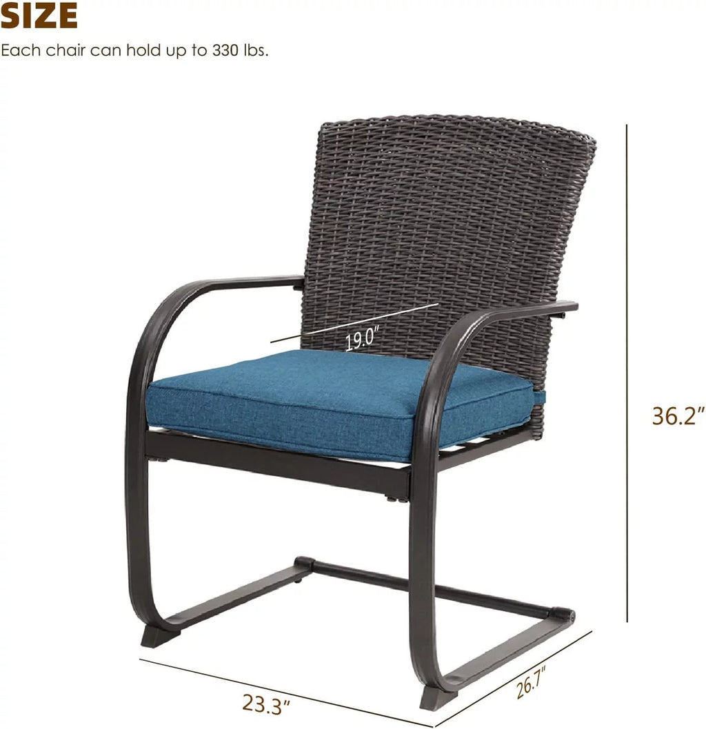 2 Piece Outdoor Wicker Dining Chairs Set of 2 with Cushions K818878