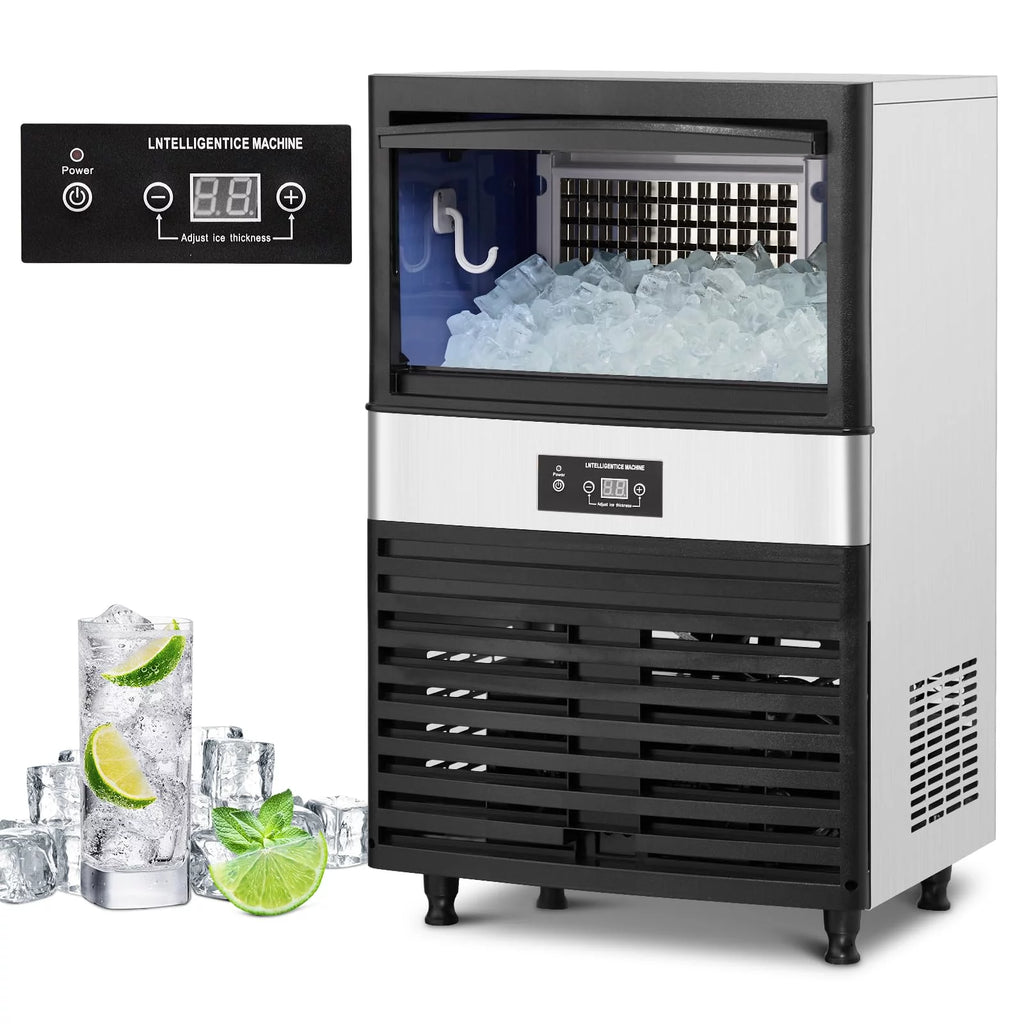 Commercial Stainless Steel Ice Maker Machine with 33lbs Ice Storage Capacity P6671