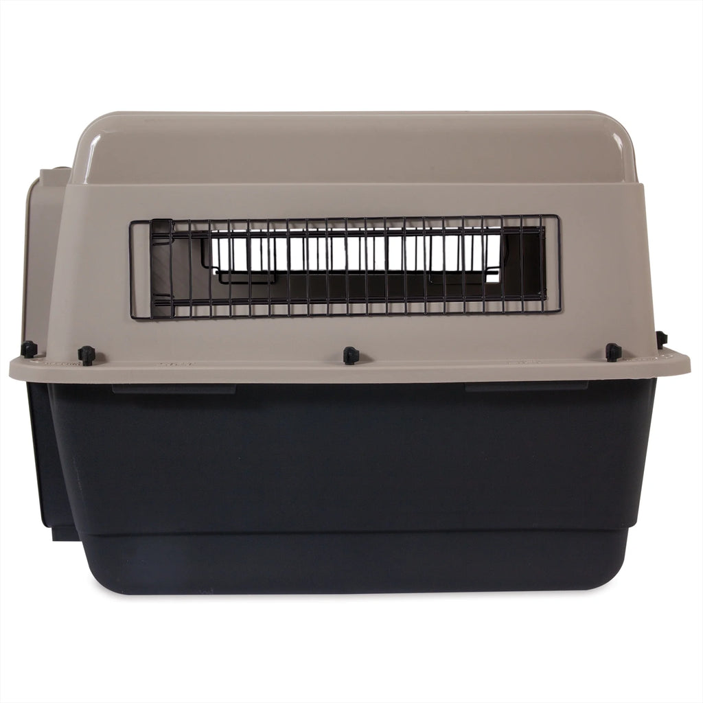 Plastic Travel Dog Kennel 28" Taupe/Black T2317