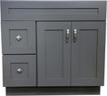 Grey Shaker Single-Sink Bathroom Vanity Base Cabinet 36 Wide x 21 Deep U298