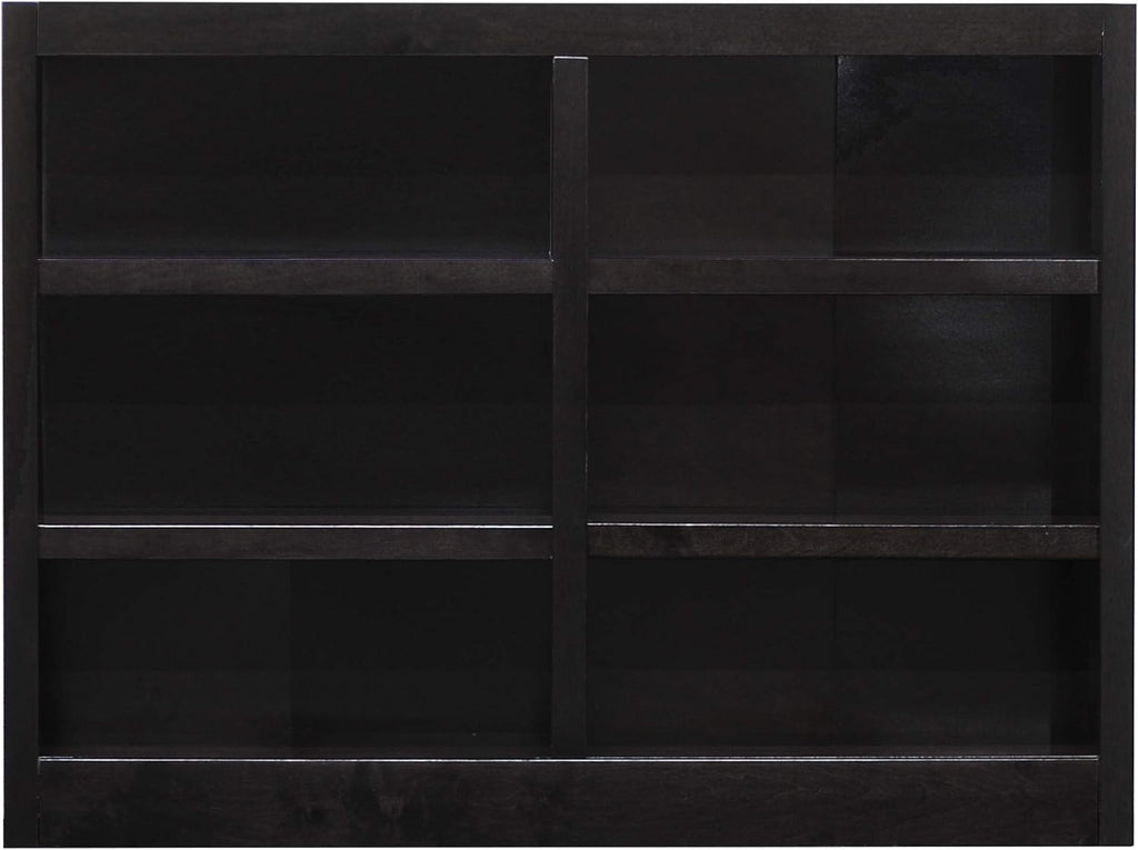 6 Shelf Double Wide Wood Bookcase I231051