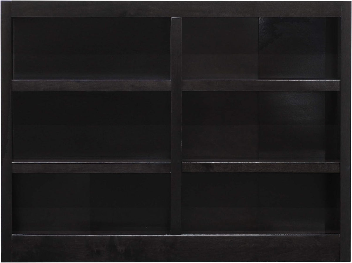 6 Shelf Double Wide Wood Bookcase I231051