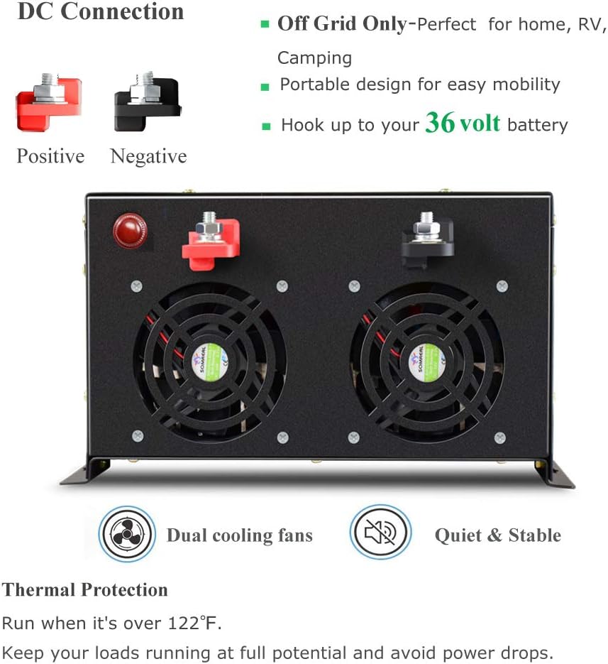 8000 Watt Pure Sine Wave Inverter 48V DC to 120V AC W2526