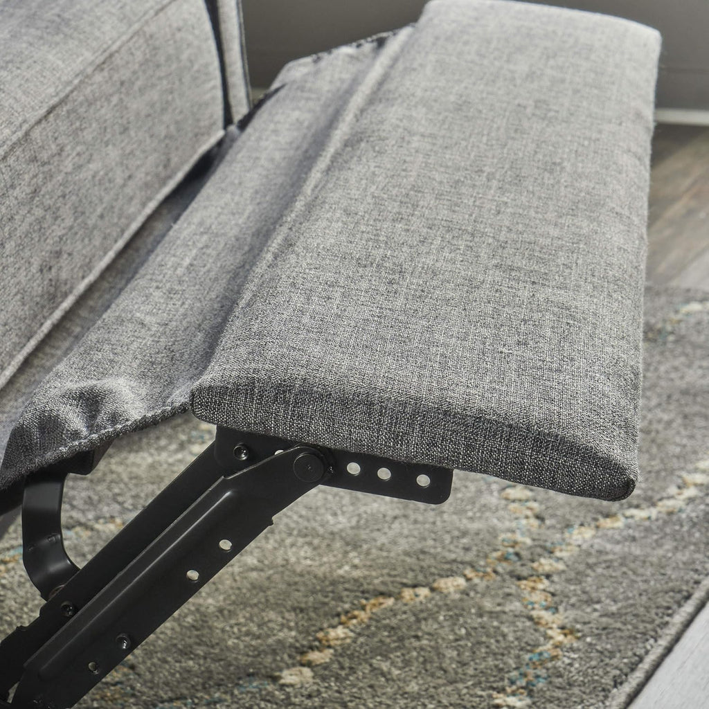 Grey Black Fabric Reclining Loveseat W4732