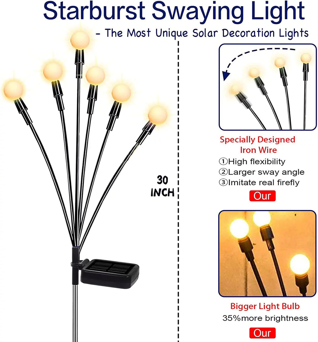 4 Pack 8 LED Solar Powered Waterproof Decorative Garden Lights U456284
