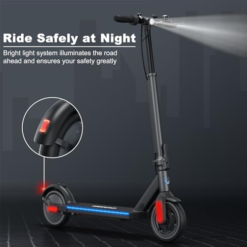 Electric Scooter with Folding Frame, Solid Tires, Dual Braking, Cruise Control P444