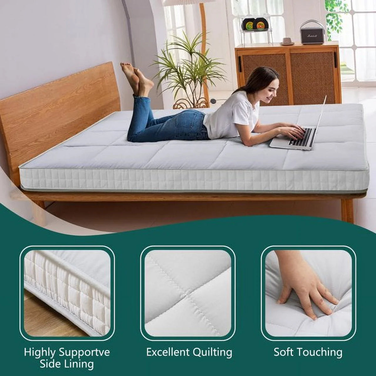 Japanese Floor Mattress Futon Mattress Grey Full P5579