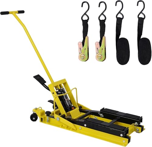 1500LBS Hydraulic Motorcycle Lift Jack with 4 Wheels W4780