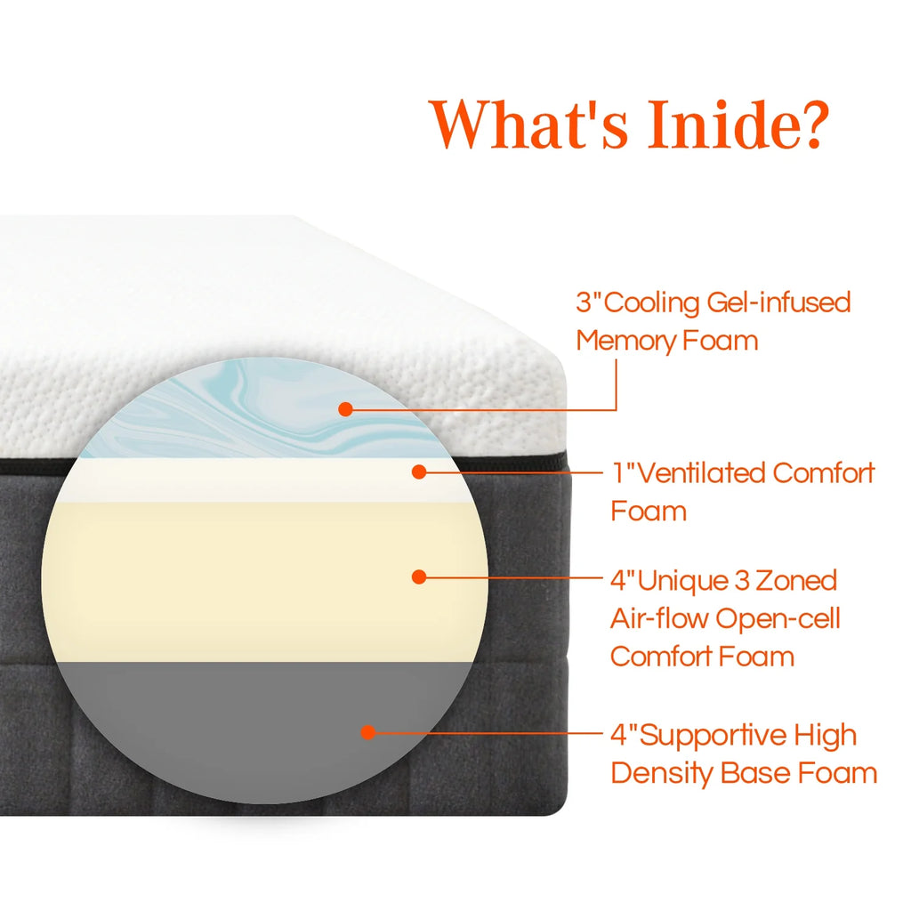 12 inch Gel Memory Foam Mattress V326657