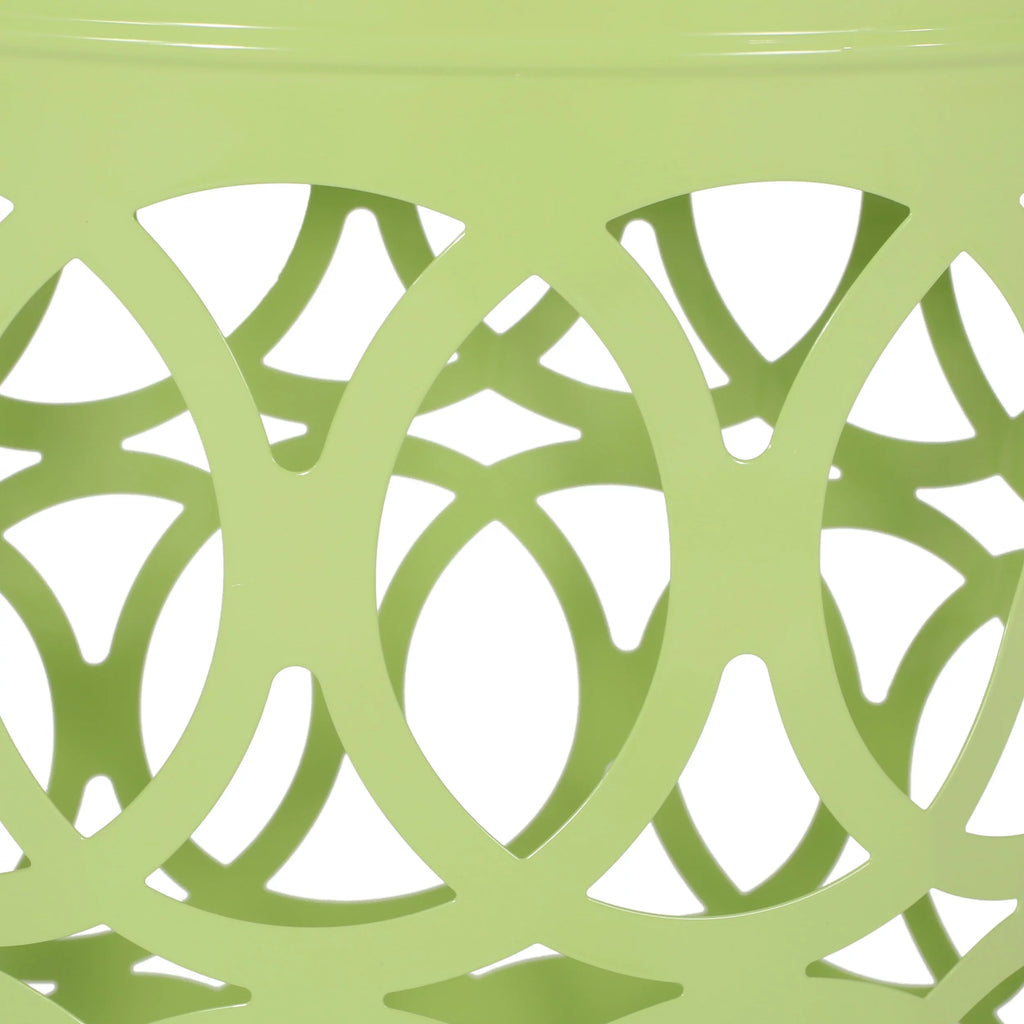 Green Metal Outdoor Side Tables, Set of 2 E913