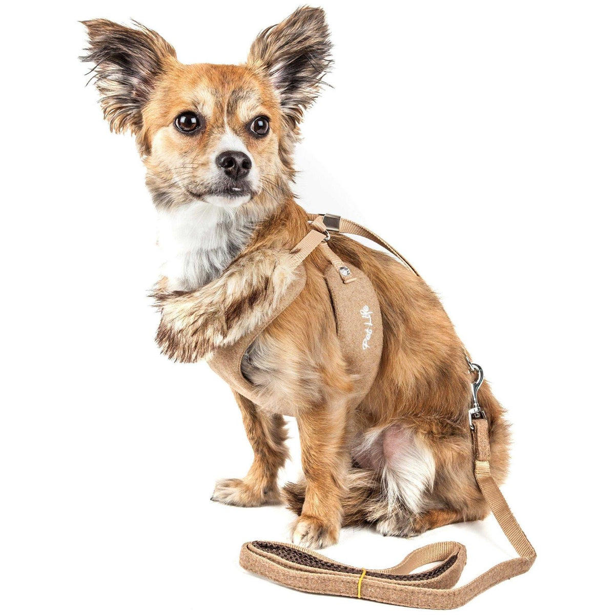 Adjustable Mesh Dog Harness-Leash with Removable Fur Collar E496