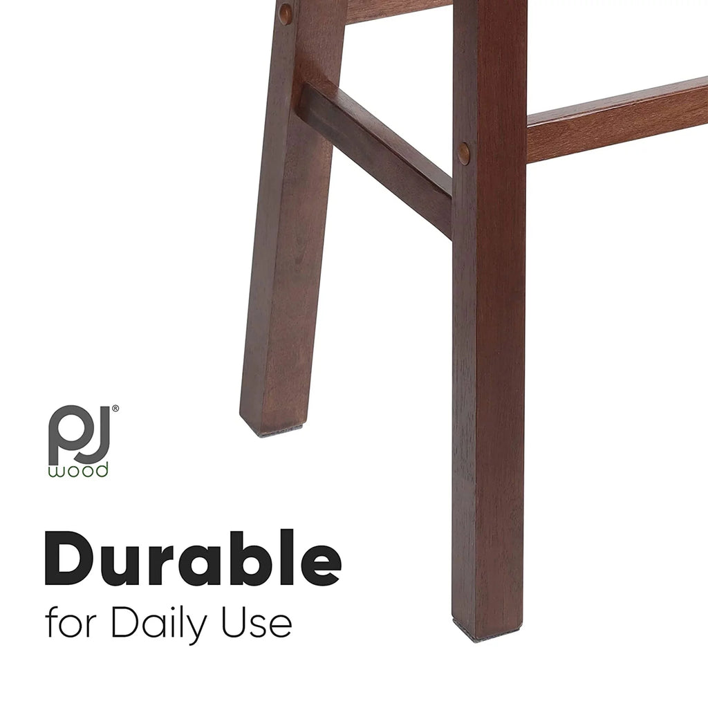 Wood Saddle-Seat Counter Stools Set of 4 O66986