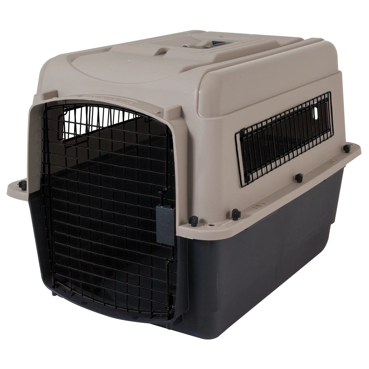 Plastic Travel Dog Kennel 28" Taupe/Black T2317
