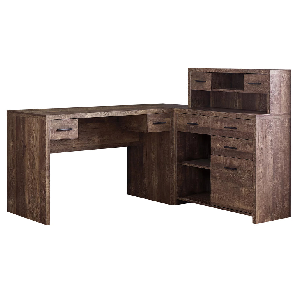 Cedar Brown L-Shaped Computer Desk E97568
