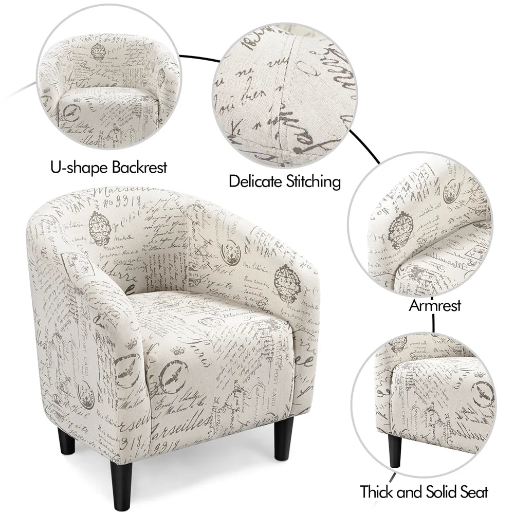 Fabric Accent Arm Chair and Ottoman Set B564