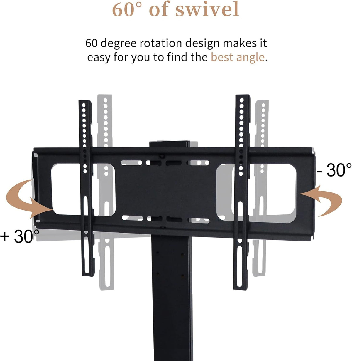 Angle and Height Adjustable Swivel TV Stand with Shelves K78920