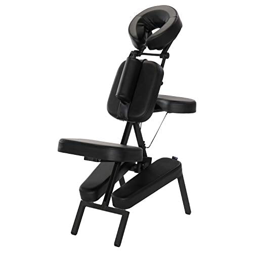 Portable Lightweight Aluminum Folding Massage Chair with Wheels Bag J621968