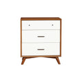 Wooden Chest with Three Drawers Brown and White K8149