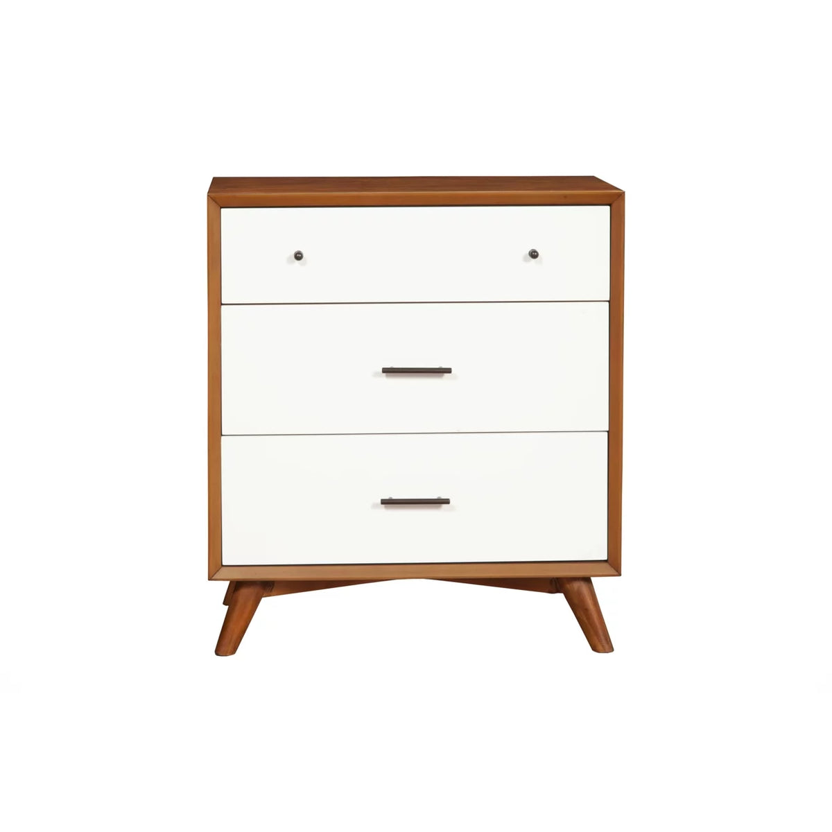 Wooden Chest with Three Drawers Brown and White K8149