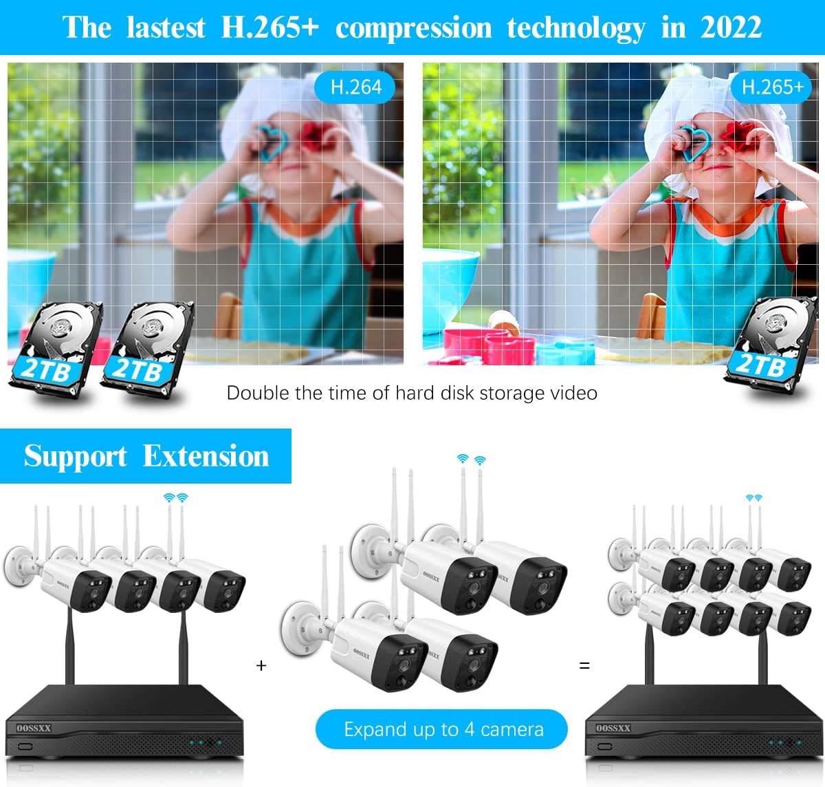 3K 5.0MP Wireless Security Camera System with 2TB Hard Drive Y2947