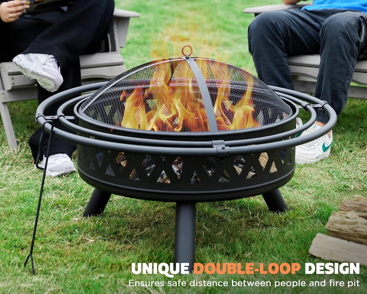 35 inch Metal Wood Burning Fire Pit N4861