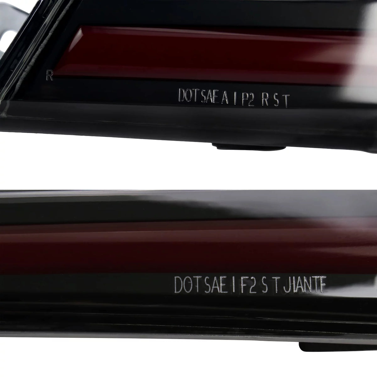 Black Housing Smoke Lens LED Tail Lights with Red Light Bar Left + Right Pair D22481