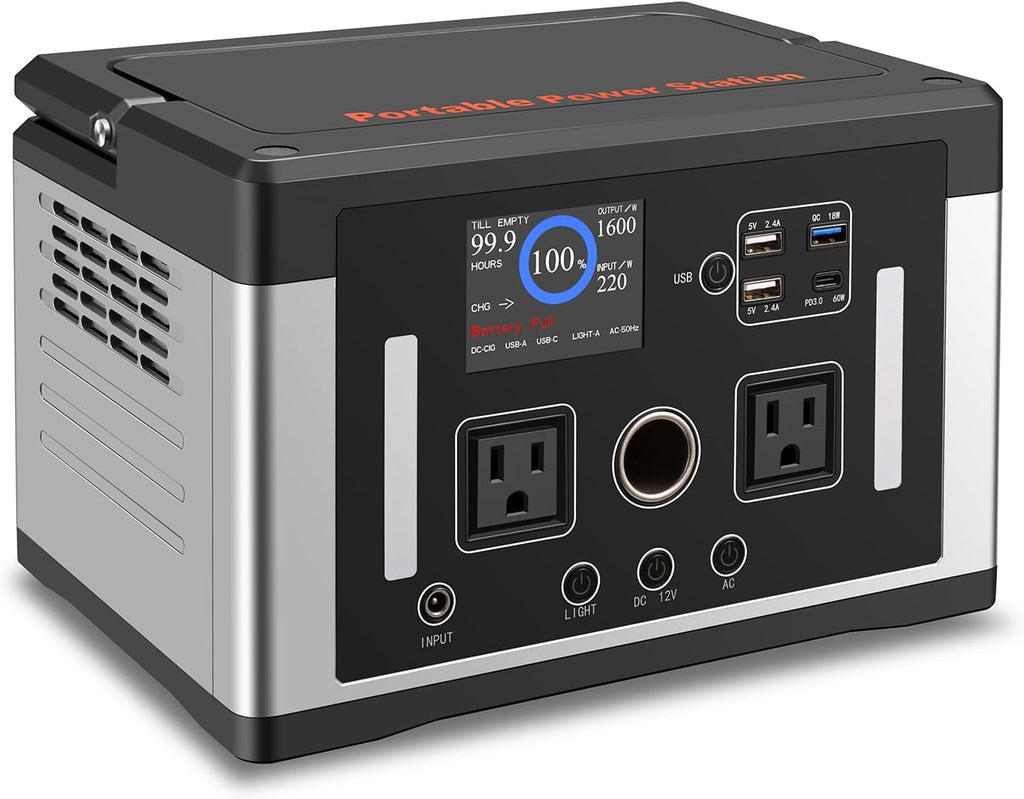 Portable Power Station, 240Wh LiFePO4 Battery, 200W Pure Sine Wave AC Outlet X64229