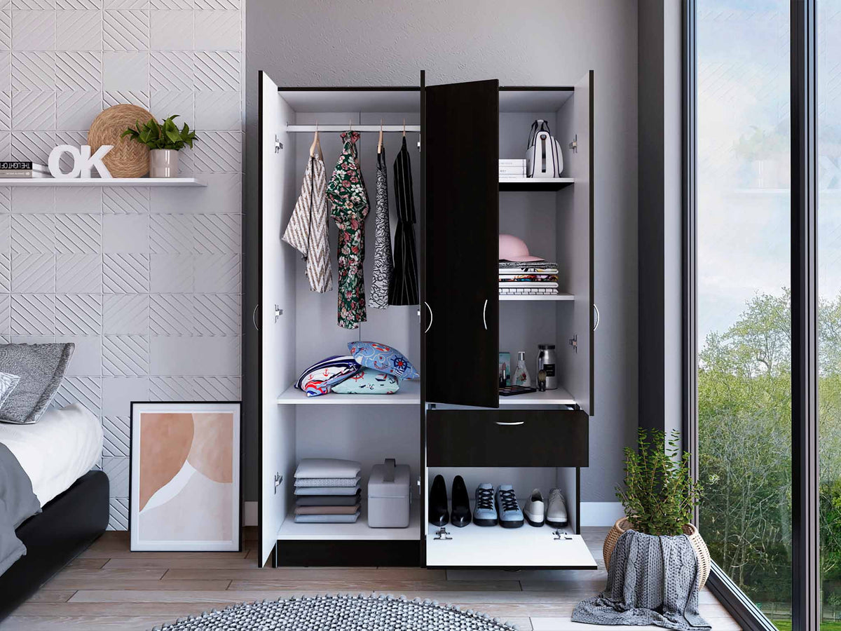 Black White Armoire C617