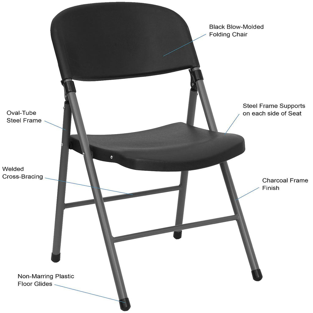 Black Plastic Folding Chair U445011