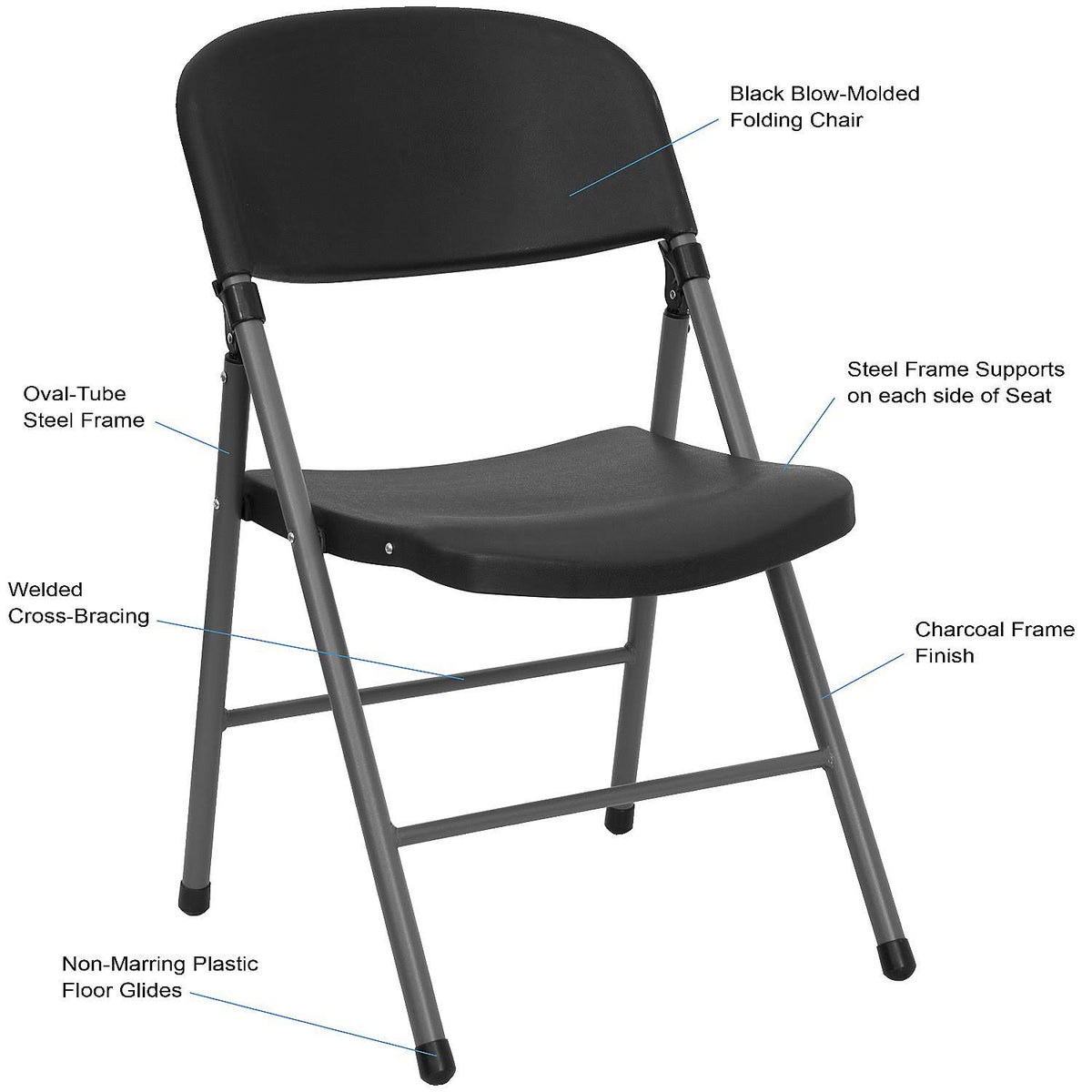 Black Plastic Folding Chair U445011