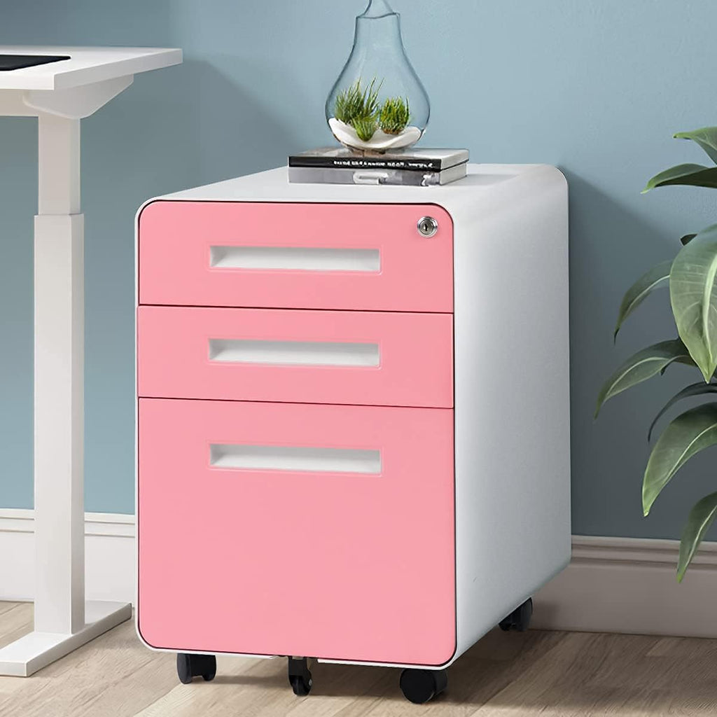 3 Drawer Black Metal File Cabinet with Lock T316