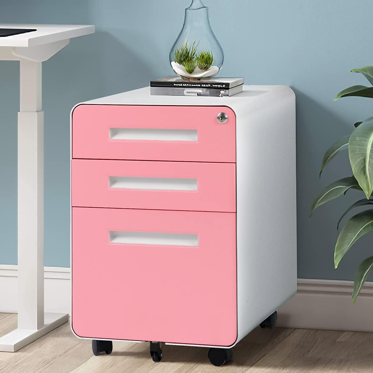 3 Drawer Black Metal File Cabinet with Lock T316