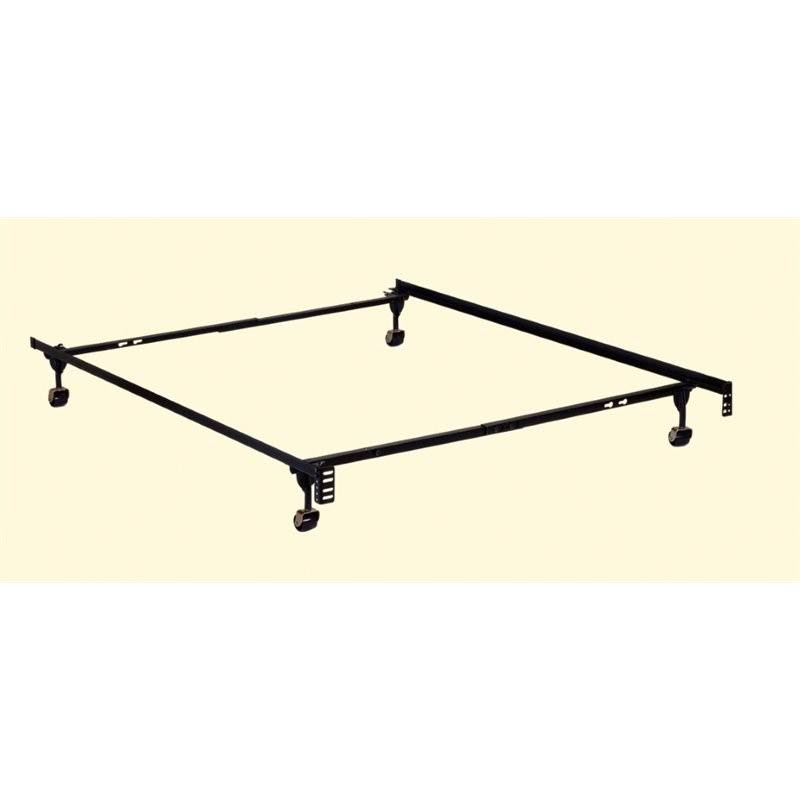 Adjustable Metal Twin/Full Bed Frame in Black L64163